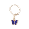 Deep blue butterfly charm with gold chain and lobster clasps for bags and jewelry DIY - Sapphire Blue