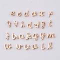 Detailed grid of rose gold mirror-finish stainless steel lowercase letter beads for DIY jewelry - Rose Gold