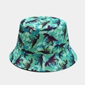 Detail van camouflage vissershoed met paars gloeiende dinosauriër silhouet patronen - M (56-58cm) / 3# Groen-Blauw Camouflage Dinosaurus