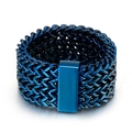 Anillo ancho para hombre de acero inoxidable azul galvanizado con diseño de cadena tejida - US 8 / Azul