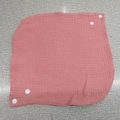 Soft pink cotton muslin baby bib featuring a layered crinkle texture and snap button closure - Pink (6#)