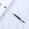 DIY beadable mechanical pencil in dark gray translucent plastic with glitter finish - 0.5mm/B / Black