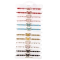Detailed set of twelve handmade butterfly charms and colorful crystal beaded bracelets - Butterfly Crystal Beaded Style-B3102--A / 12Pcs/Set