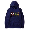 Felpa blu navy natalizia con stampa papere Merry Goosmas e comoda tasca a marsupio - S / Blu navy