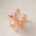 Gradient plumeria hair claw clip with aurora finish in warm orange pink flower design - Light Orange Electroplated [8cm Large]