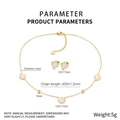 Detail of stainless steel gold jewelry set with shell flower pendant and 400mm chain - Shell Flower Necklace Earring Set(KS225283-SXSJ)
