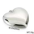 Polished silver heart pendant in stainless steel, dimensions 23x23mm and 10g weight - Extra Large Polished Silver Heart Pendant (KLJ2575-Z)