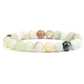8mm multicolor natural stone beaded stretch bracelet with opal and amethyst for women - Amazonite