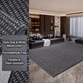 Modern sisal-style rug in dark grey and white mix, durable non-slip large area mat - Faux Sisal-Dark Grey & White Mixed-Thickened Base