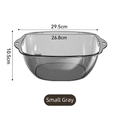 Small grey translucent plastic washbasin with dual handles and durable 2mm thick wall - Small / Gray