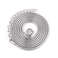 Collier minimaliste en maille serpent argentée en acier inoxydable avec fermoir mousqueton - Chaîne serpent ronde / 0.9mm*40+5cm / Acier