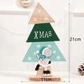 Décor de table sapin de Noël en bois avec lettrage XMAS et patineur, hauteur 21cm - Sapin de Noël Coloré Style Bonhomme de Neige