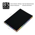 B5 black PU leather notebook with colorful rainbow edges and waterproof cover - B5 / Black