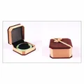 Octagonal brown velvet jewelry box for bracelets with a decorative ribbon bow on top - 9.5*9.5 Coffee Bracelet Box