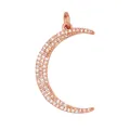 Rose gold crescent moon pendant with white zircon stones for jewelry making - Rose Gold Full Zircon Large Moon