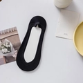 Calcetines invisibles de seda de hielo negro fino con suela de algodón antideslizante - Talla única / Negro
