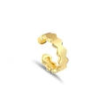 Minimalistischer S925 Sterlingsilber-Ohrclip mit Wellendesign und goldenem Finish - Gelbgold (Einzelstück)