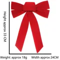 Large red velvet Christmas bow decoration, size 33x24cm for holiday party decor - Type A: 24cm*33cm / Red