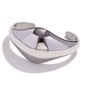 Bracciale rigido spesso in acciaio inossidabile argento con finitura a specchio lucida - Color Acciaio