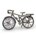 Retro bronze motorcycle desk clock with quartz movement and creative metal design - Black Gold Bicycle Alarm Clock