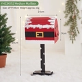 Christmas Santa style red mailbox decoration with gold buckle and snow detail, 14x9x29cm - YH23X052 Medium Red Mailbox