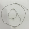 Parure de bijoux argentée avec pendentifs cœur et lettre Y, collier et bracelet - Lettre Y Style (2090) / Argent