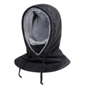Winter thermal balaclava with warm plush lining and drawstring adjustment in dark grey - One Size / Black (Cationic)