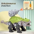 DIY assembly Ankylosaurus toy with suction darts and screwdriver for kids building - Ankylosaurus (OPP Bag)