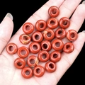 Polished red natural stone abacus beads with large holes for DIY jewelry making - 6x12mm Red Jasper (Single)
