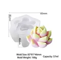 Stampo in silicone per candele a forma di succulenta con misure 83x81x46mm e 57ml - Candela succulenta 09 (192)