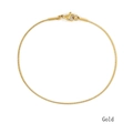Bracciale minimalista a catena serpente in acciaio inossidabile dorato con chiusura a moschettone - 18cm / 1mm / Oro