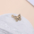 Golden zinc alloy butterfly pendant with sparkling rhinestones for DIY jewelry making - Rhinestone Butterfly Style (11#)