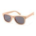 Beige kids silicone sunglasses with dark grey lenses for babies aged 0 to 3 - Desert Tan
