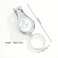Product size guide for the metal keychain nail clipper with angel feather design - Feather Symbol