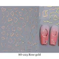 Details zu Roségold Herz Nagelaufklebern SO-223 auf rosa Nägeln mit Perlenverzierung - Roségold
