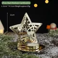 Golden star-shaped hollow reindeer candle holder for festive Christmas table decor - Five-pointed Star Reindeer Candle Holder