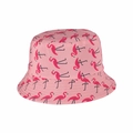 Rosa Fischerhut mit Flamingo-Druck für Sonnenschutz und trendige Sommer-Mode-Accessoires - M (56-58cm) / Rosa