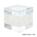 Octagon crystal nail glass cup with lid in transparent finish weighing approx 324g - Transparent Square Crystal Cup