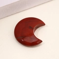 Moon-shaped natural red jasper stone pendant for DIY jewelry and healing crystal decor - Red Jasper