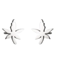 Minimalist silver maple leaf stud earrings made of stainless steel on white background - Maple Leaf / Silver