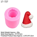 Pink silicone mold for DIY Christmas hat candles and clay with finished model - Style 1 / Pink
