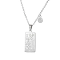 Macro shot of stainless steel Sagittarius tarot pendant with zodiac symbol detail - Sagittarius - Silver (ZJ3827)