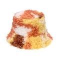 Cappello a secchiello colorato in ecopelliccia con calda trama di peluche invernale - Giallo