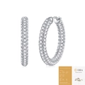 Silver S925 moissanite hoop earrings featuring a classic round design and GRA certificate - E13703 Moissanite 1.5mm*330pcs/pair with GRA Certificate