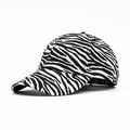 Fashionable zebra print baseball cap with black and white patterns for outdoor sports - Adjustable / White Stripes Zebra Print