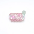 Pink and mint acrylic boot-shaped hair claw clip with star patterns for women - Pink Cowboy Boot
