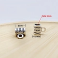 Retro silver alloy slider bead with star pattern and ring for DIY jewelry making - Serrated Texture Bead (16#)