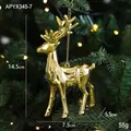 Golden geometric reindeer Christmas tree ornament with dimensions 14.5x7.5cm - Elk