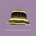 Handmade crochet bucket hat with yellow, black, and brown wavy stripes and hollow knit - M (56-58cm) / Contrast Knit Black Coffee