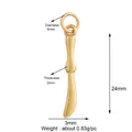 Ciondolo a spatola dorata in metallo lucido da 24mm per la creazione di bigiotteria - Forma a Coltello d'Oro